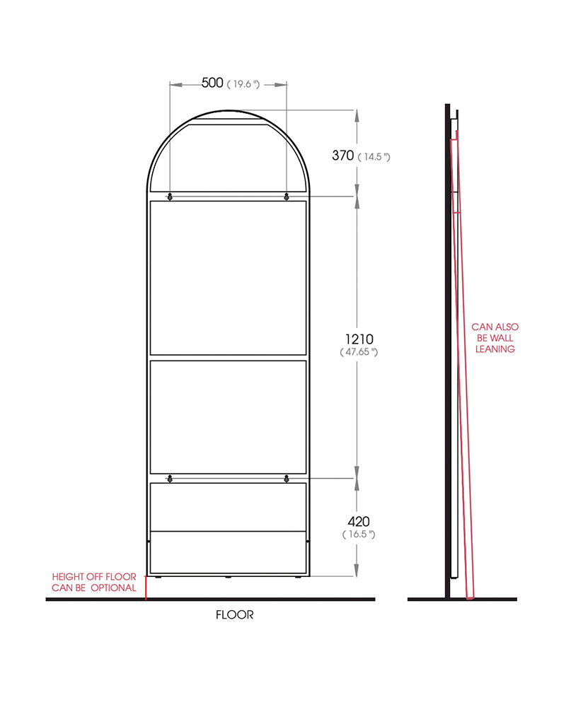 San Remo - Brass salon mirror - Freestanding